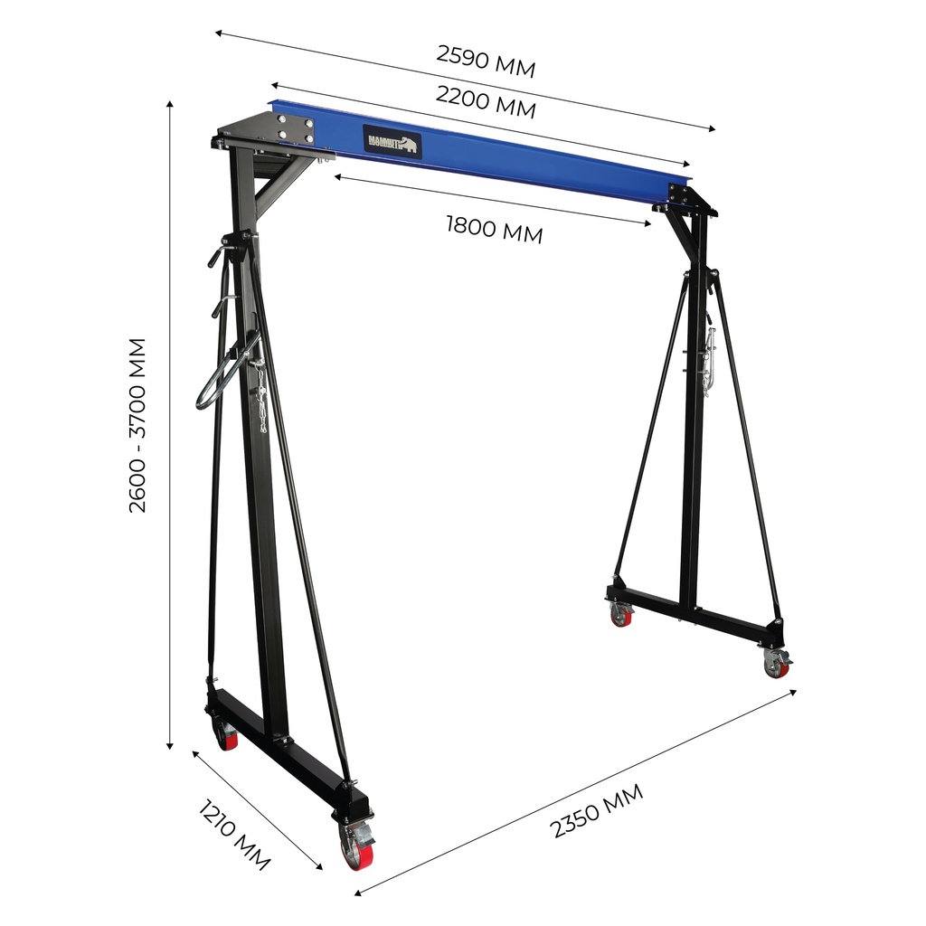 Mammuth mobile gantry crane 2 ton